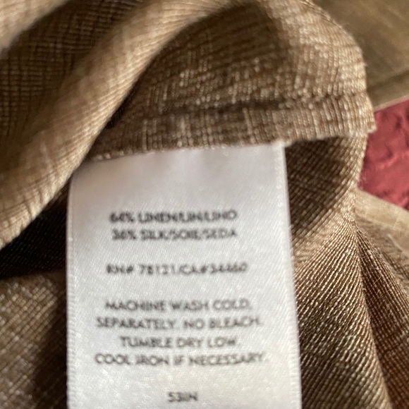 Eileen Fisher Brown Linen Tunic Top - Picture 6 of 7